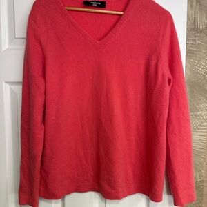 Jones New York 100% Cashmere V-Neck Sweater - Bright Coral. XL/1X